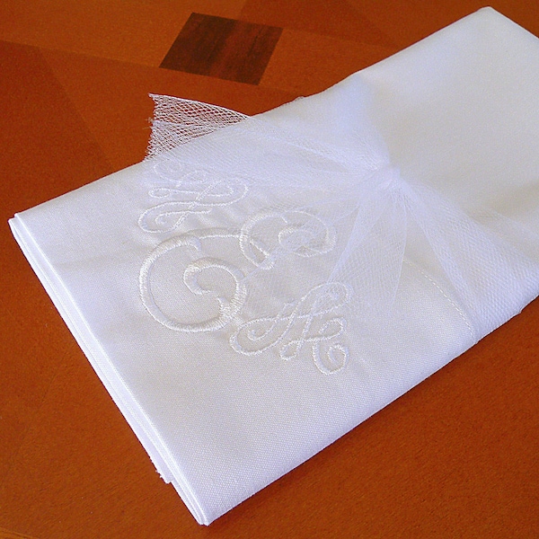 Monogrammed Pillowcase, Personalized Pillowcase, Personalized Gift, Gift for Couples, Personalized Wedding Gift,  Bridal Shower Gift