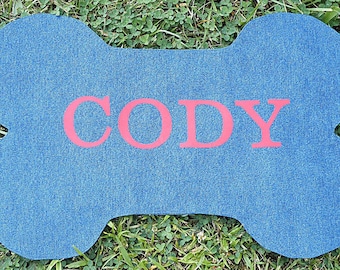 Personalized Dog Placemat - Bone Shape Placemat - Dog Food Mat - Pet Feeding Mat