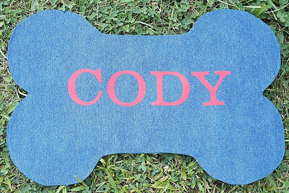 Personalized Dog Placemat - Bone Shape Placemat - Dog Food Mat - Pet Feeding Mat