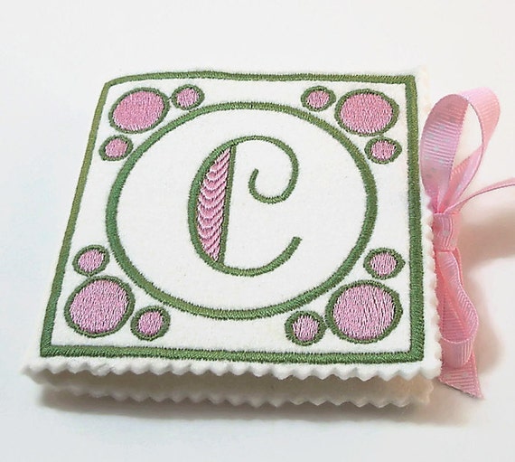 Sewing Needle Book,  Wool Needle Book, Pincushion, Needle Keeper Pink and Green