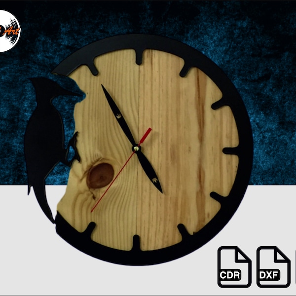 cnc woodpecker clock Spechtuhr uhr laser cut