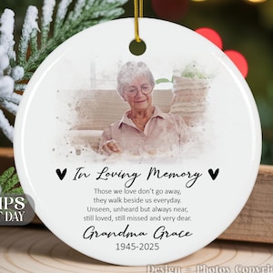 Personalized In Loving Memory Christmas Ornament, Keepsake Photo Gifts, Loss of Mother, Custom Remembrance Ornament Gift, Photo Ornament