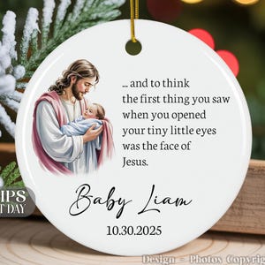 Personalized Miscarriage Ornament, Baby of Jesus, Baby Memorial, Sympathy Gift Ornament, Porcelain Ornament, Infant Loss Stillbirth Keepsake
