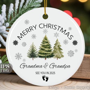 Promoted to Grandparents Ornament, Christmas Ornament, Pregnancy Reveal Christmas Ornament for Grandparents, New Baby Announcement Ornament