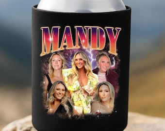 Custom Photo & Text Can Cooler, Custom Face Can, Personalized Party Favor, Custom Birthday Gift, Bootleg Slim Can, Bachelorette Surprise