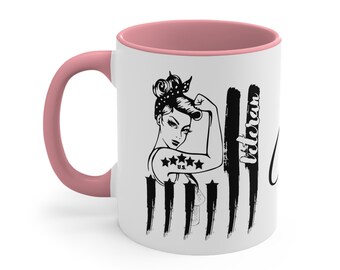 Veterana del ejército, jubilación militar, regalo de jubilación, regalo para ella, regalo para jefe, taza de café, 11 oz