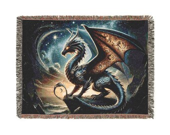 Woven Heirloom Dragon Blanket for Fantasy Book Lovers