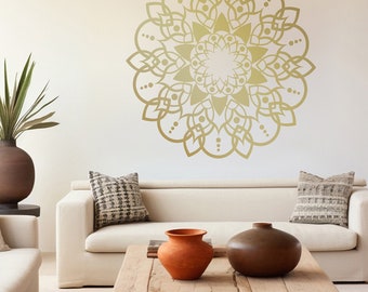 Boho Mandala Wall Decal – Bohemian Design for Bedrooms, Living Rooms, or Meditation Spaces, Handmade Decorative Wall Sticker