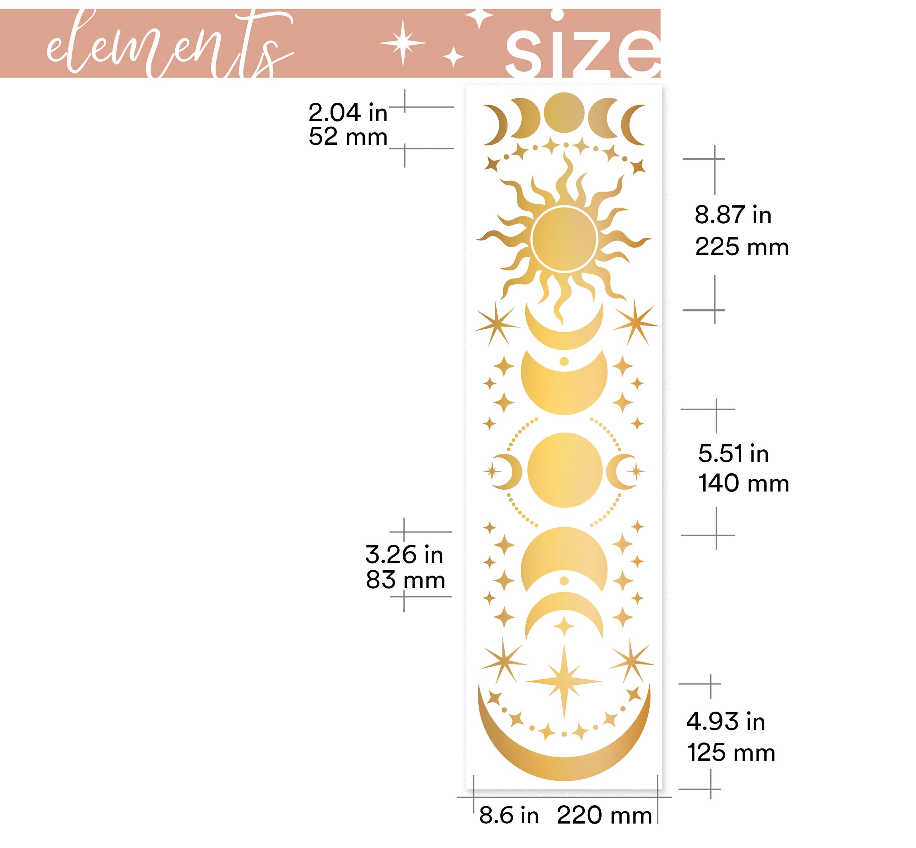 Gold Moon Phase Wall Decal – Boho Celestial Vinyl Sticker With Lunar ...