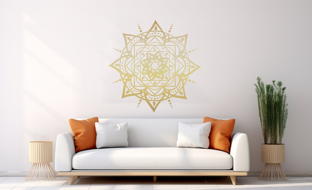 Mandala Wall Decal in Boho Style – Handmade Decorative Wall Sticker for ...