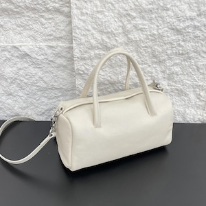 Small Leather Handbag,Sheepskin Shoulder Bag,Minimal Tote Bag