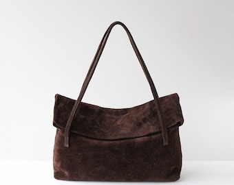 Suede Hobo Bag,Genuine Leather Totes,Slouchy Design Handbag