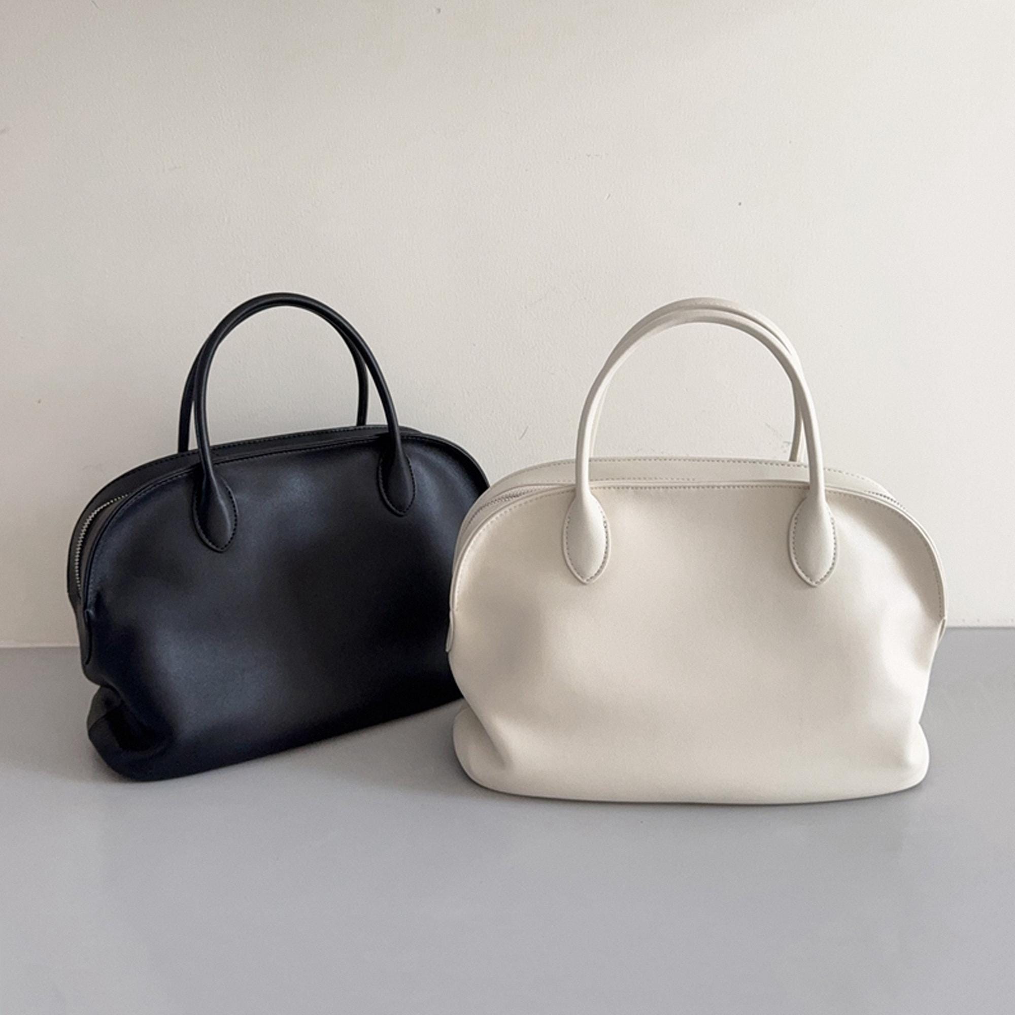 Leather Tote Bag, Minimal Design Shoulder Bag, Timeless Top Handle Bag
