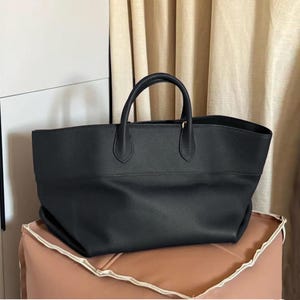 Large Leather Handbag,Minimal Tote Bag,Women Top Handle,Everyday Bag