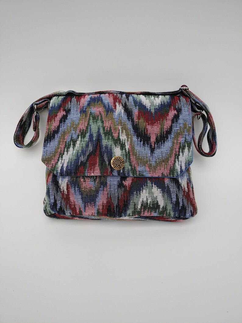 Fabric Messenger Bag Woven Multicolor Shoulder Bag Etsy