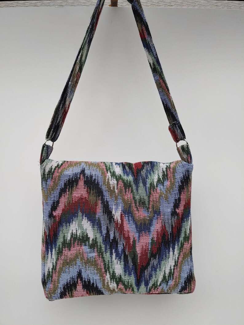 Fabric Messenger Bag Woven Multicolor Shoulder Bag | Etsy