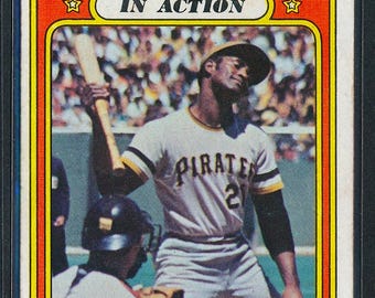 1972 Roberto Clemente HOF Topps In Action #310 vintage baseball card