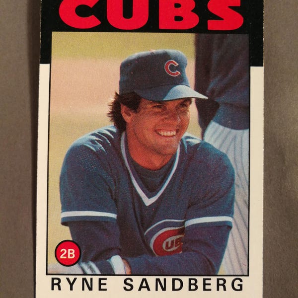 1986 Ryne Sandberg Hall of Fame Cubs Topps#690 vintage baseball card