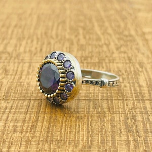 Handmade Amethyst Ring: 925 Sterling Silver Minimalist Jewelry