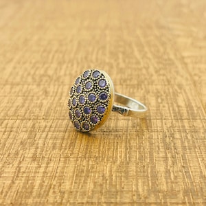 Amethyst Silver Ring, Women Purple Stone Ring, Authentic Design Ring, 925 Sterling Silver, Turkish Handmade Jewelry, Gift For Mom, Gift Ring