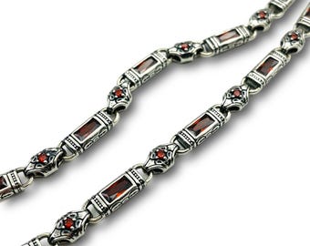 Halsband med rubinsten i 925 sterlingsilver - Autentiska smycken med ottomansk design