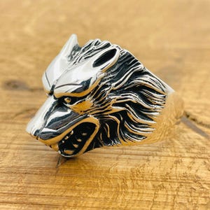 Handmade Sterling Silver Wolf Ring - Unisex Animal Jewelry