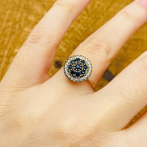 Sapphire Ring: 925 Sterling Silver, Blue Stone, Handmade