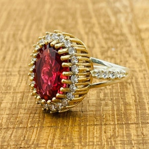 Women Fushia Ruby Ring, Turkish Handmade Ring, 925 Sterling Silver, Gift For Her, Gift For Birthday, Gift For Wife, Gift Anniversay Jewelry