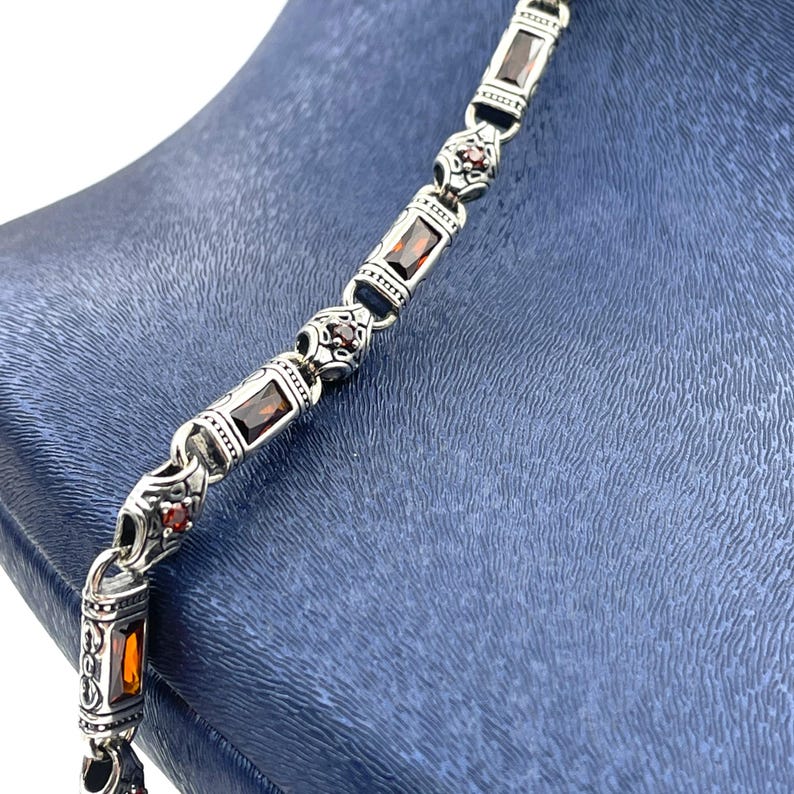 Ruby Stone 925 Sterling Silver Men's Bracelet - Authentic Ottoman ...