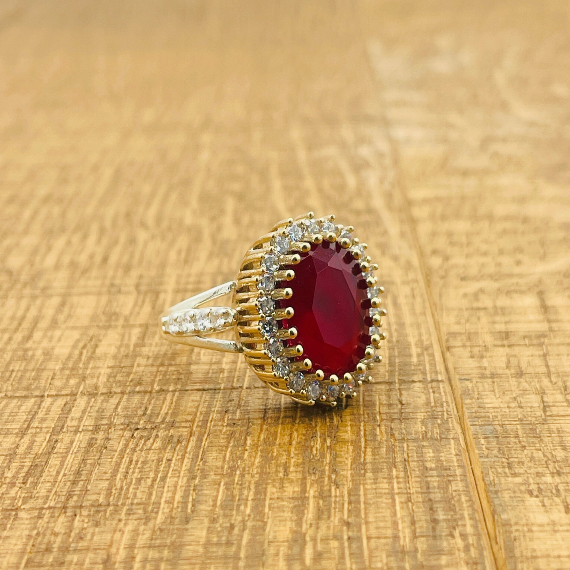 Handmade Ruby Red Ring: Turkish 925 Sterling Silver Jewelry - Etsy