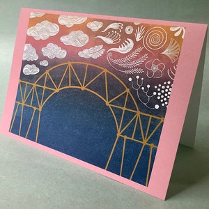 2 CARTE - A046 Premonizione di domani / 5 x 7 biglietti / nuovi inizi / carta ponte / carta linoleografia / carta buon viaggio / carta lutto
