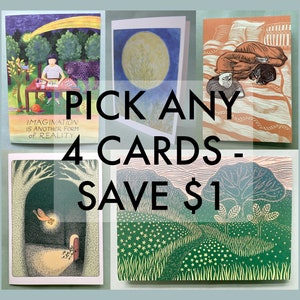 4 CARTES AU CHOIX // 5 x 7 cartes vierges - carte d'illustration - jeu de cartes - jeu de cartes de voeux - assortiment de cartes de voeux - recyclé