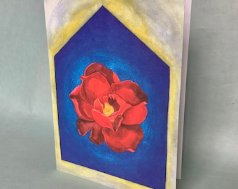 2 CARDS - T052 Home / 5 x 7 Notecards / rose card / flower card / botanical illustration / Mother’s Day card / romantic card/ spiritual card