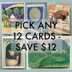 PICK ANY 12 NOTECARDS // 5 x 7 blank recycled cards - boxed stationery set - illustration cards - greeting card set - nature cards