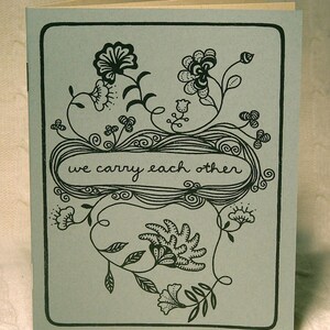 Poetry Zine &quot;We Carry Each Other&quot; // Illustration zine / Love zine / art zine / marriage / anniversary / Valentines Day / friendship / birds