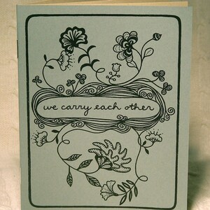 Poetry Zine "We Carry Each Other" // Illustration zine / Love zine / art zine / marriage / anniversary / Valentines Day / friendship / birds