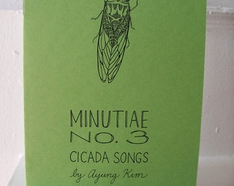 Zine "Minutiae No. 3: Cicada Songs" // perzine / illustration zine / poetry zine / art zine / richmond va / virginia / poetry / summer
