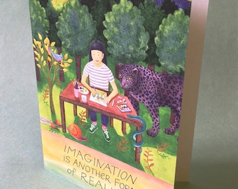 2 CARDS - T040 Imagination / 5 x 7 Notecards / Inspirational card / encouragement card / spiritual card / motivational card / creativity