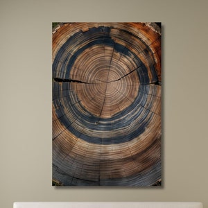 Wood Texture Canvas Wall Decor,Wood Crack Abstract Wall Art,Colorful Tree Ring,Elegant Natural Art,Bedroom Decor,Home Decor,Wood Poster-1036
