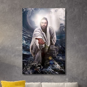 Jezus Christus canvasafdruk, Jezus kunstposter, Lord Jezus canvas, Jezus canvasafdruk, Jezus schilderij, spiritueel canvas, woondecoratie, kerkdecor-81