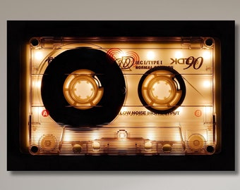 Nostalgic Cassette Canvas,Retro Cassette Art,Retro Music Wall Decor,Shining Audio Cassette,Music Room Decor,Tape Canvas,Vintage Music-819