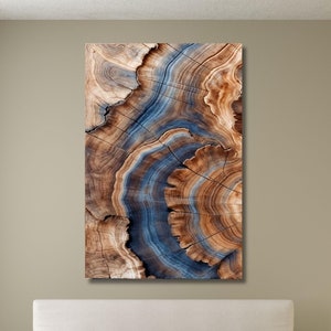 Colorful Tree Ring,Wood Texture Canvas Wall Decor,Wood Crack Abstract Wall Art,Elegant Natural Art,Bedroom Decor,Home Decor,Wood Poster-1038