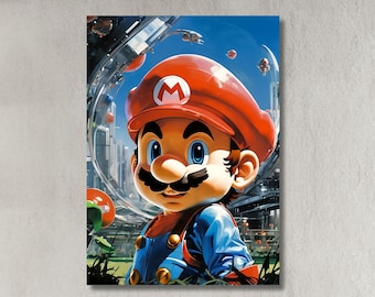 Mario Canvas, Mario Poster, Super Mario, Mario Art, Mario Print, Arredamento per la casa, Arredamento per la cameretta dei bambini, Regalo per bambini, Arredamento per il soggiorno, Arredamento per la sala giochi-21