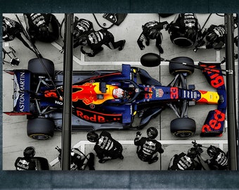 Max Verstappen Leinwand Kunst, Max Verstappen Boxenstopp Druck, Max Verstappen Wanddekoration, Formel 1 Wand Leinwandkunst, Verstappen Fan Geschenk-1230