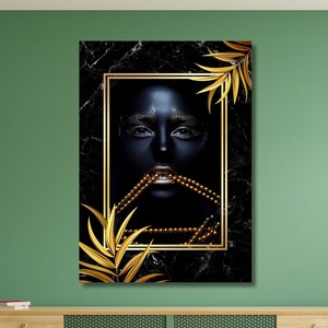 Black Woman Canvas Art,African Black Woman,Sexy Girl,Gold African Woman,Woman Wall Art,Office Decor,Gift for Lover,Beatiful Girl,Wall Art498