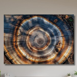 Elegant Natural Art,Wood Texture Art,Bedroom Decor,Wood Crack Wall Decor,Colorful Tree Ring Wall Art,Wood Ring Canvas,Modern Home Decor-1077