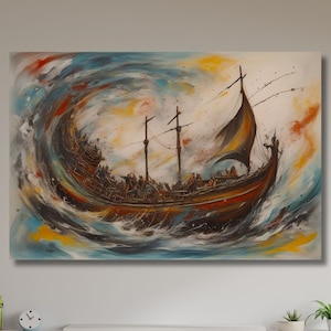 Wikinger Schiff Leinwand,Berühmten Druck,Wikinger Farbe,Kinderzimmer Dekor,Wikinger Schiff Drucke,Wohnzimmer Dekor,Schlafzimmer Dekoration-128