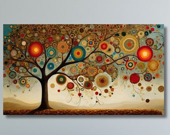 Decoración del árbol de la vida, decoración del dormitorio, decoración de la sala de estar, regalo para la familia, arte de pared abstracto, obra de arte simbólica, arte de pared del árbol de la vida, arte mitológico-99