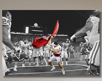 Baker Mayfield Flag Plant Canvas Wall Art Football Fan Gifts Oklahoma Sooners Ohio Man Cave Decor Baker Mayfield Poster American Football-50