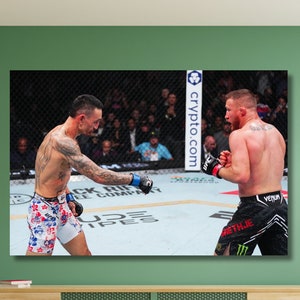 Max Holloway KO of Justin Gaethje UFC Wall Art,Max Holloway Poster,Gym Wall Decor,Fitness Art,UFC Poster,Kick Box Poster,Gift for Fans-425